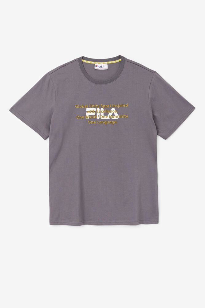 Fila T-Shirt Mens Grey - Pepacton - Philippines 2693078-WX